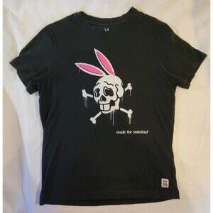 Psycho Bunny T-Shirt Mens 3 (S) Black Gorton Graphic Crew Neck Short Sleeve